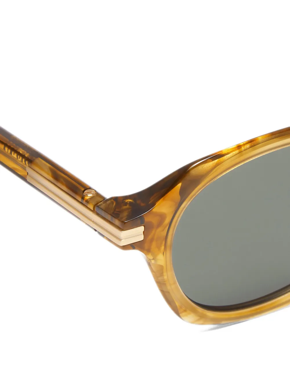 Zegna Zonnebril met rond montuur Bruin