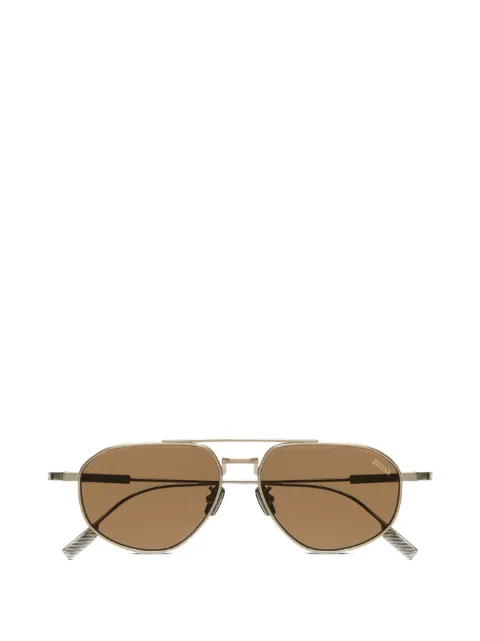 Zegna double-bridge pilot sunglasses