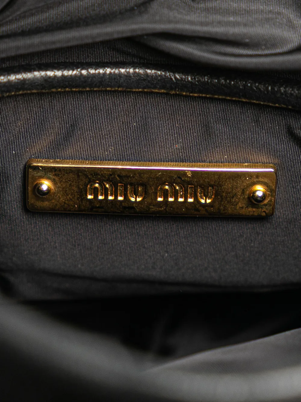 Pre-owned Miu Miu 2010-2025 Matelasse Nappa Pouch In Black