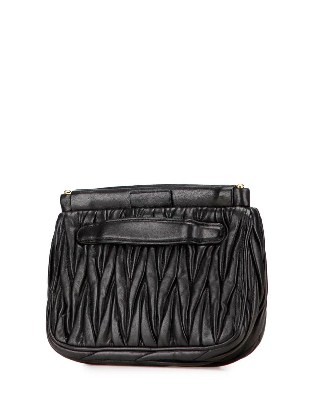 Pre-owned Miu Miu 2010-2025 Matelasse Nappa Pouch In Black