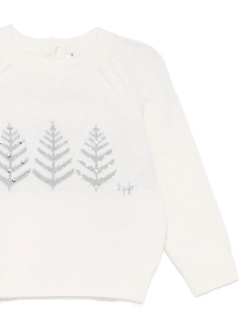 Il Gufo Wollen trui met ronde hals Beige