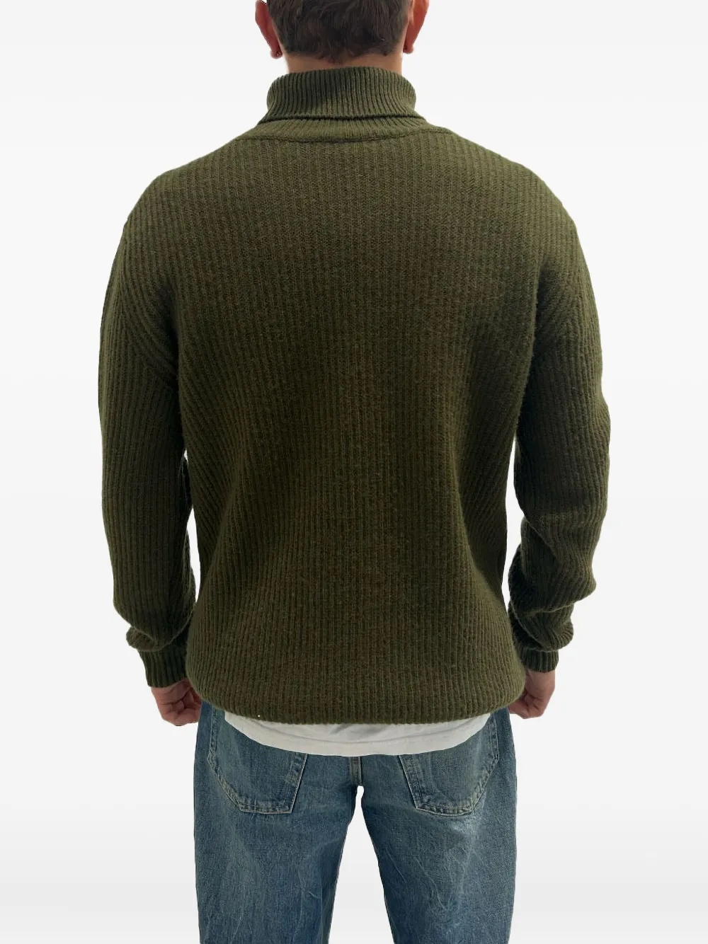 Rayne 1896 Roll-neck Ribbed Sweater In Green