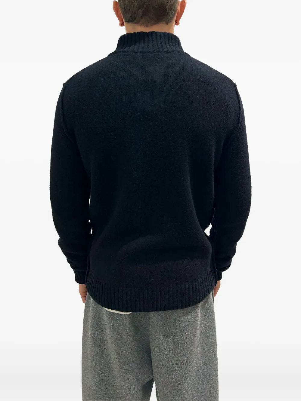 Rayne 1896 Zip-neck Sweater In Black