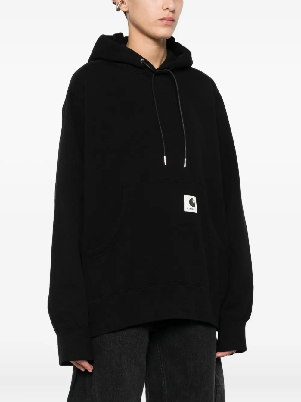 sacai Hoodie met logopatch Zwart