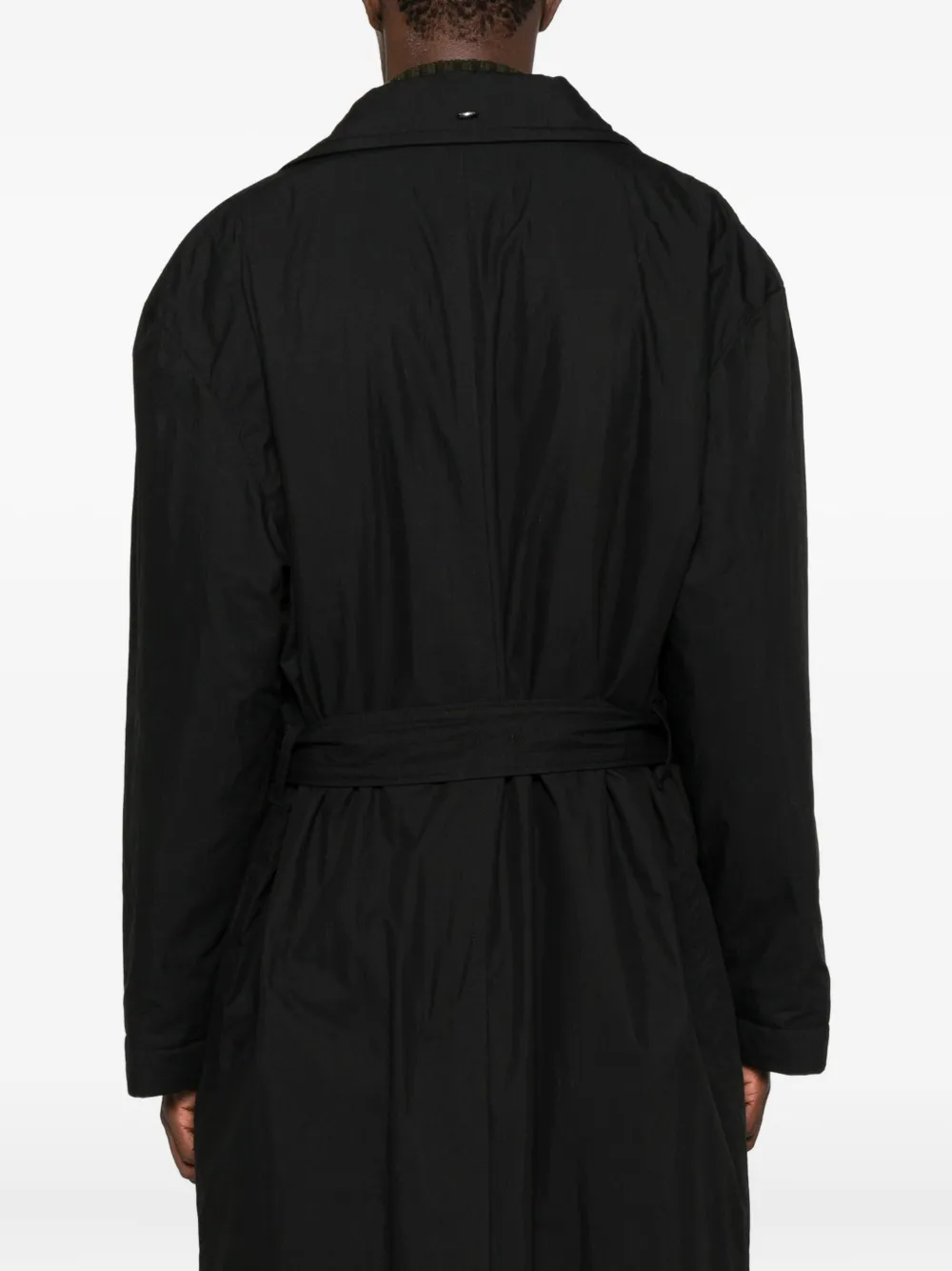 Our Legacy Belted Double-breasted Coat In Black