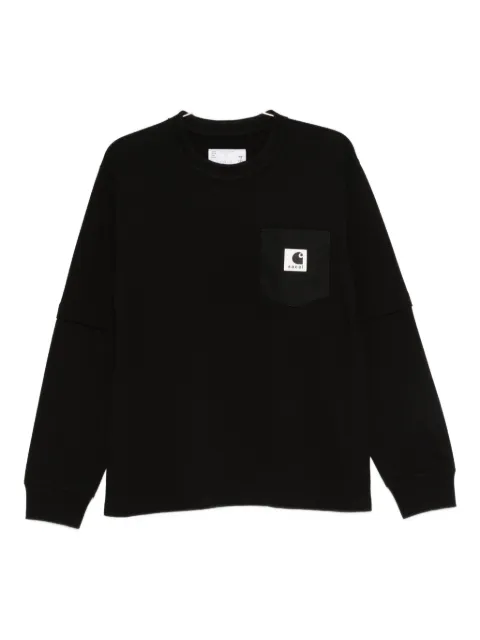 sacai sudadera con parche del logo