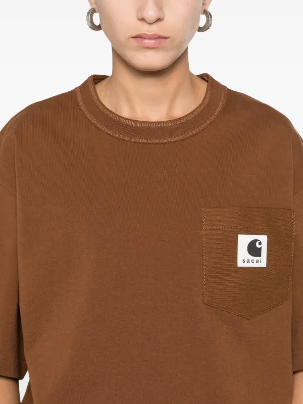 Sacai ロゴ Tシャツ | ブラウン | FARFETCH JP