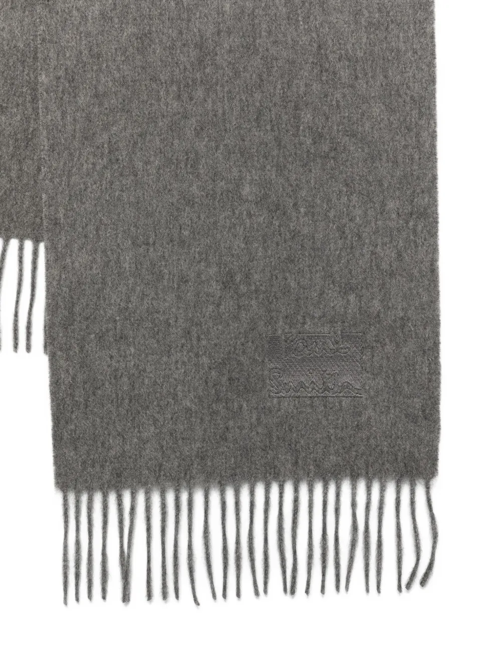 Paul Smith fringed-edge cashmere scarf - Grijs
