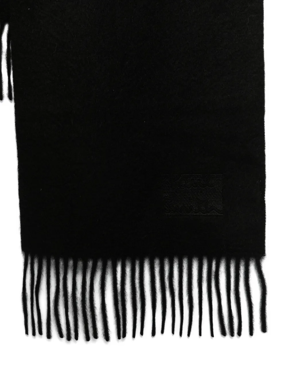 Paul Smith cashmere fringed-trim scarf - Zwart