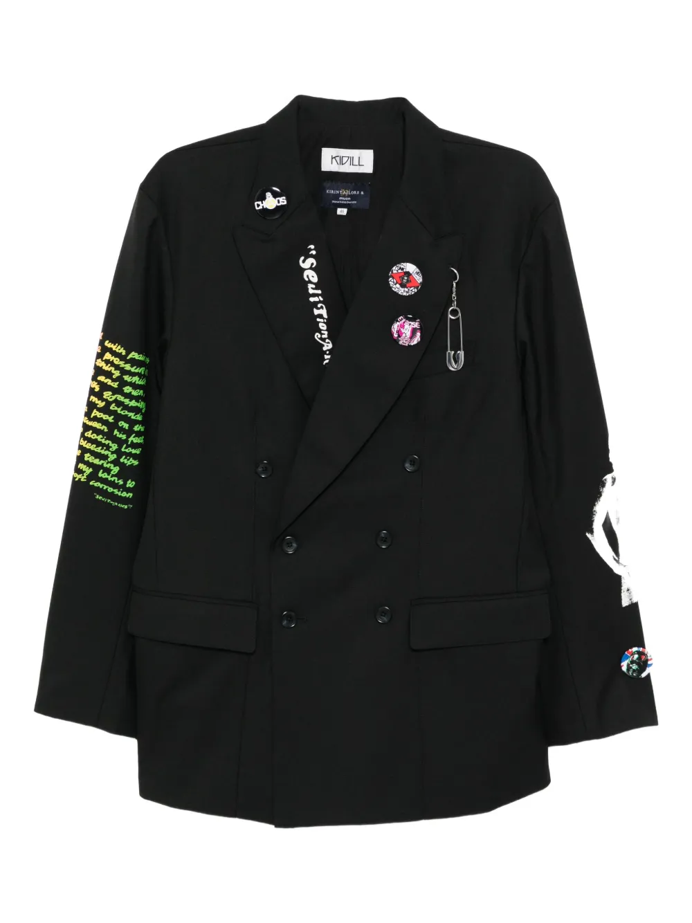 Kidill blazer con estampado gráfico y doble botonadura | negro | Image 1