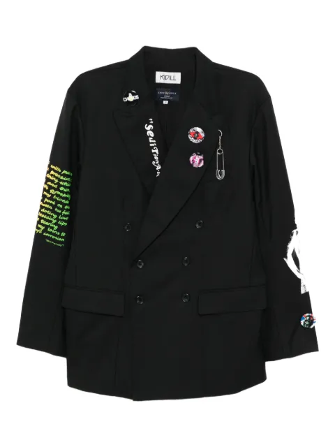 Kidill graphic-print double-breasted blazer
