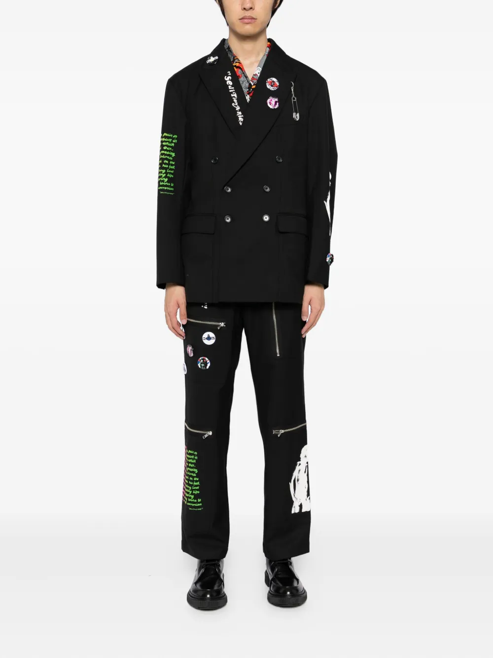 Kidill Straight trainingsbroek met grafische print - Zwart