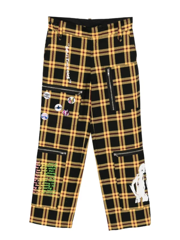 Kidill チェック テーパードパンツ | イエロー | FARFETCH JP