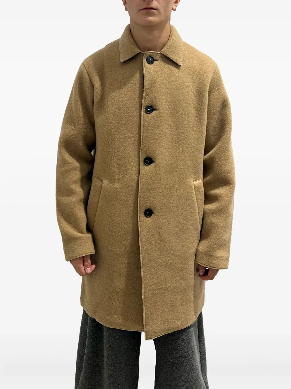 RAYNE 1896 buttoned wool coat | Neutrals | Image 1