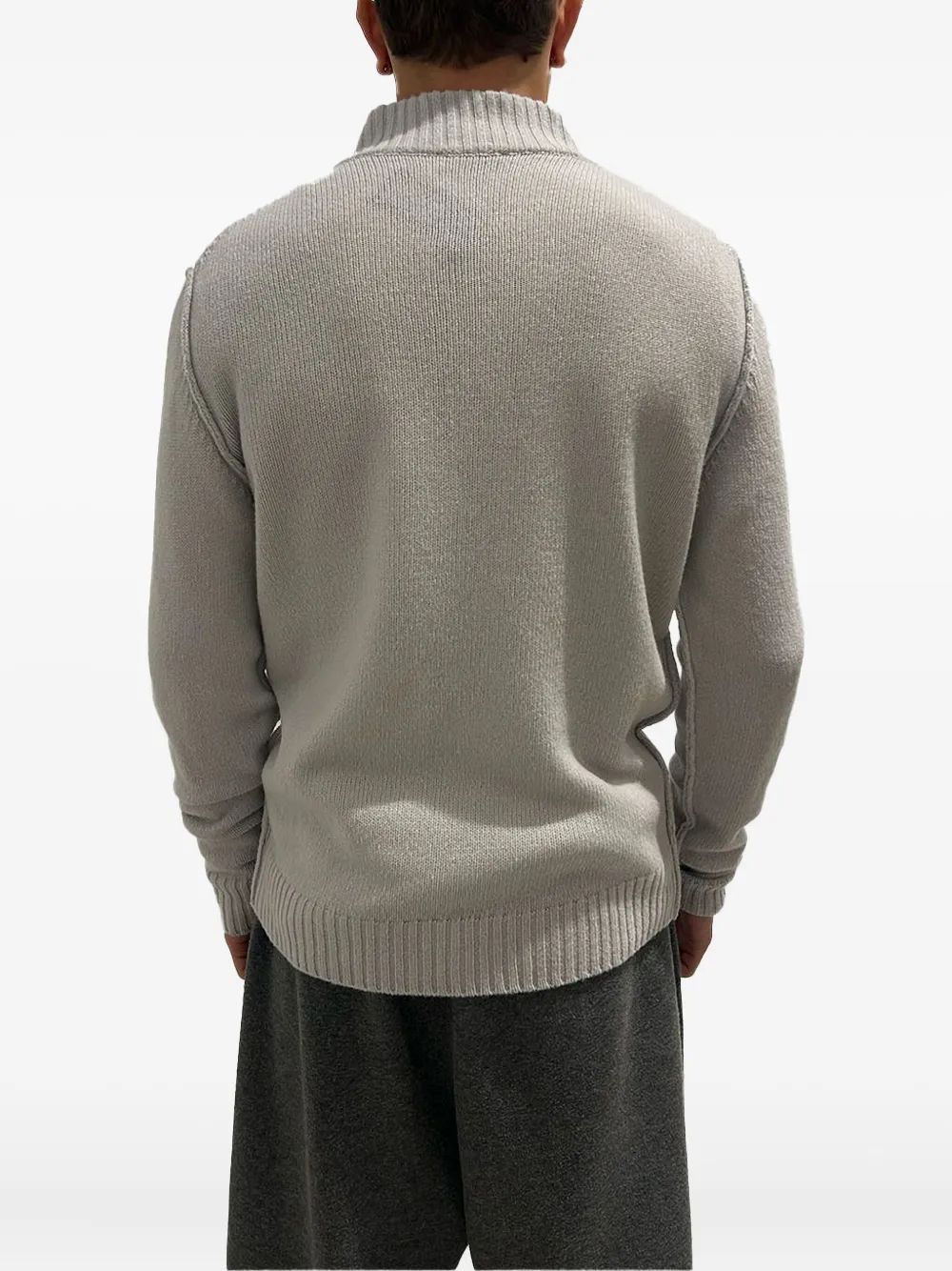 Rayne 1896 Zip Wool Sweater In Gray