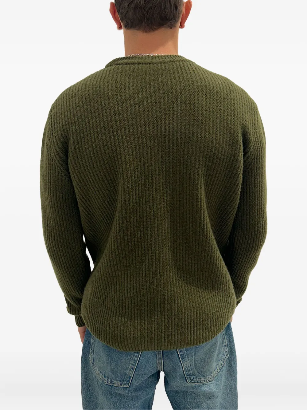 Rayne 1896 Ribbed Round-neck Sweater In Green