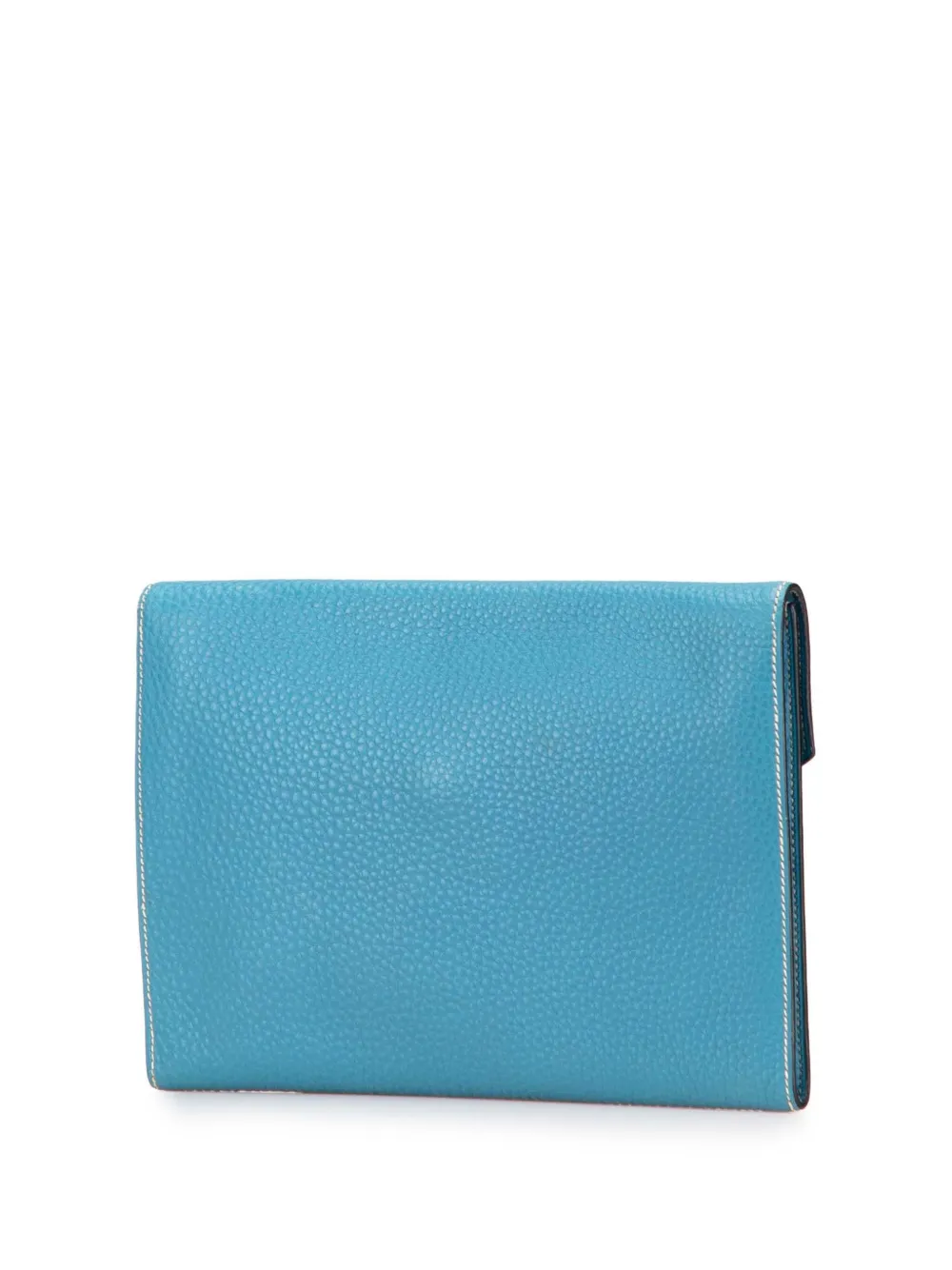 Pre-owned Hermes 2003 Togo Rio Clutch Bag In Blue