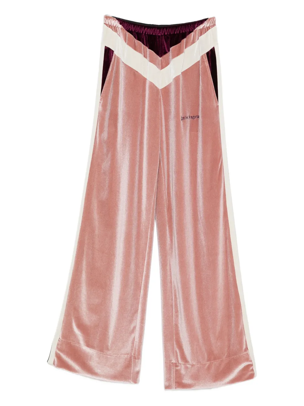 Palm Angels Stripe-detail Chenille Track Pants In Pink