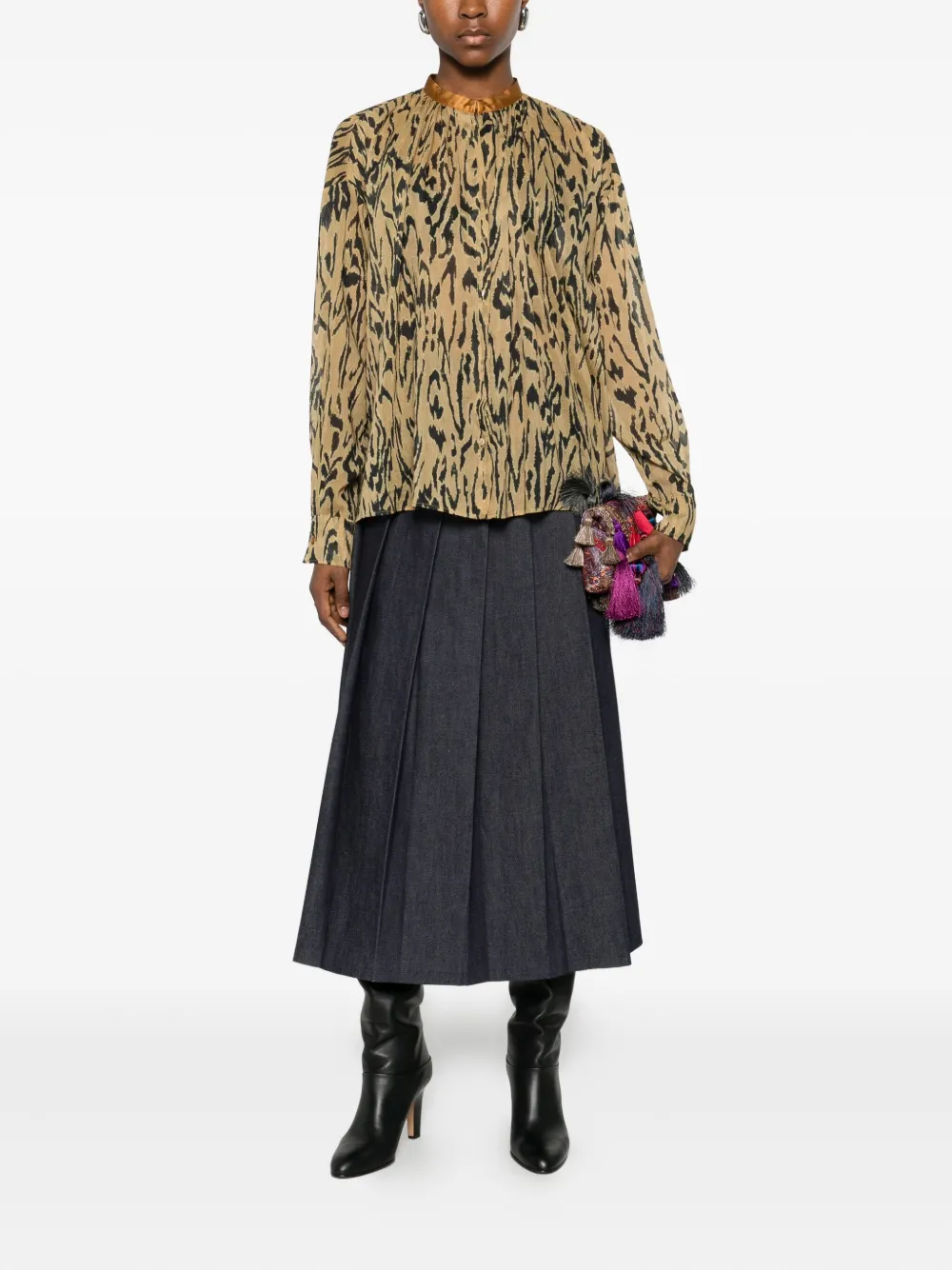Forte Forte animal-print shirt - Bruin