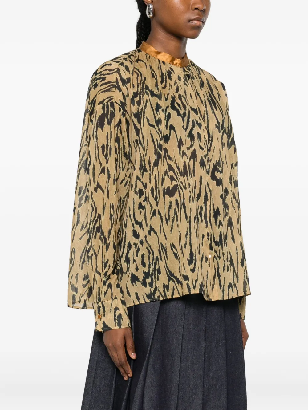 Forte Forte Animal-print Shirt In Brown