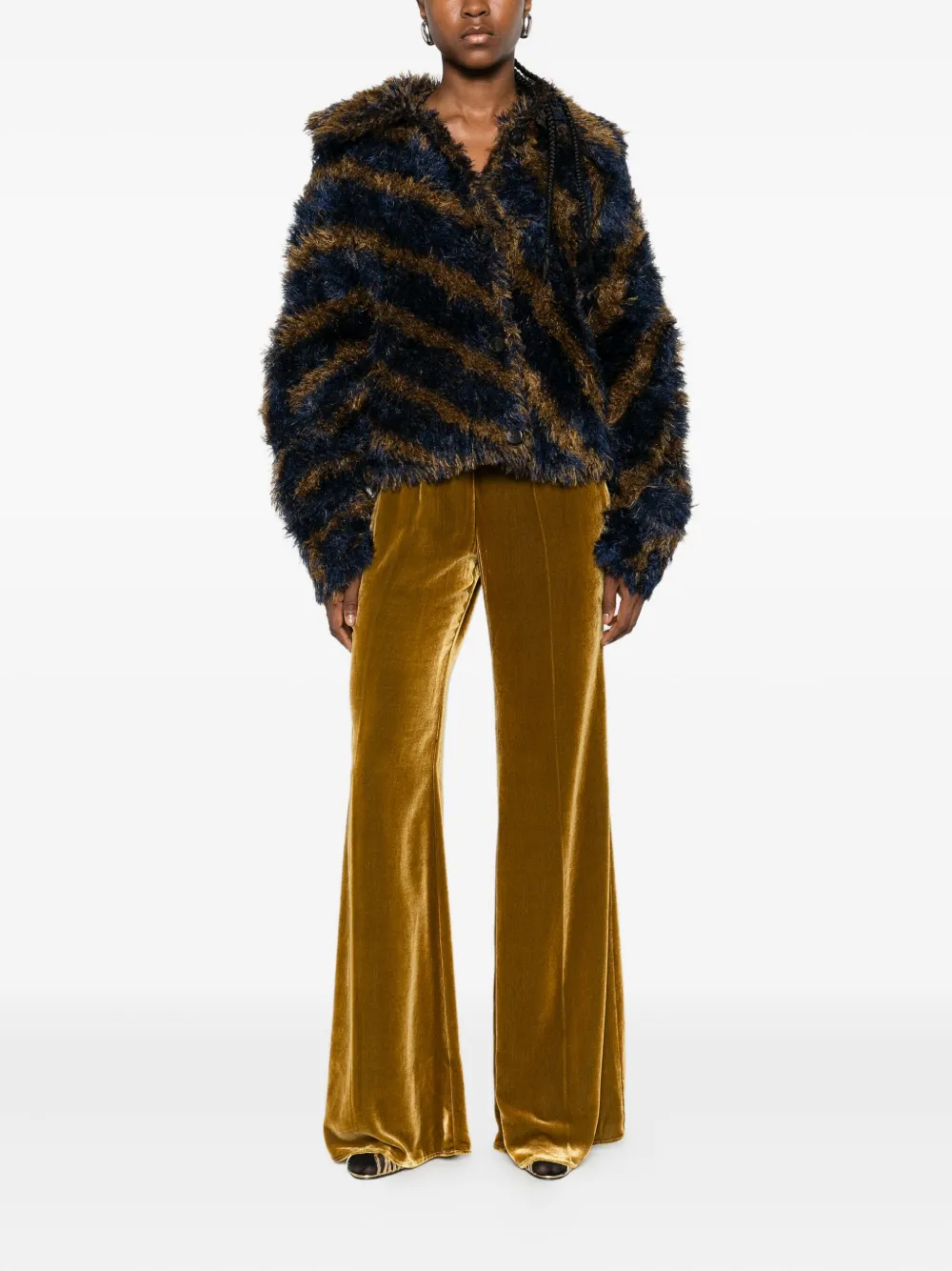 Forte Forte pleated velvet pants - Bruin