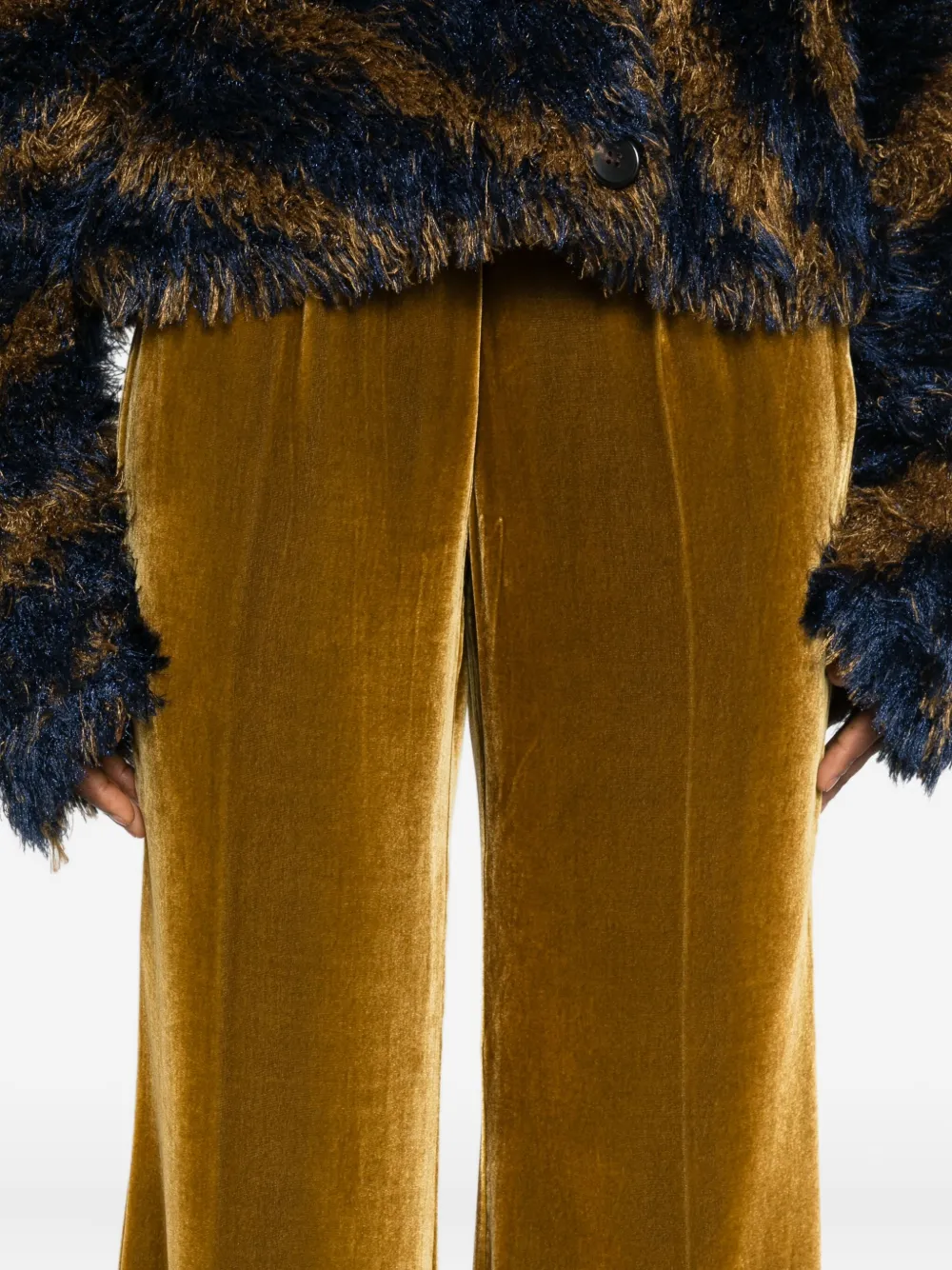 Forte Forte Pleated Velvet Pants In Brown
