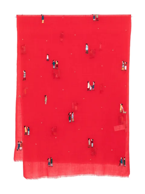 SGOMBERO CANTINE embroidered fringed scarf