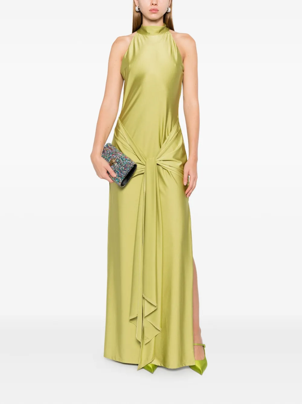 Danamé Maxi-jurk met halternek - Groen