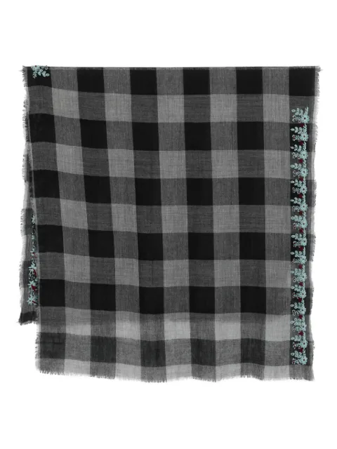SGOMBERO CANTINE floral-embroidered checked scarf