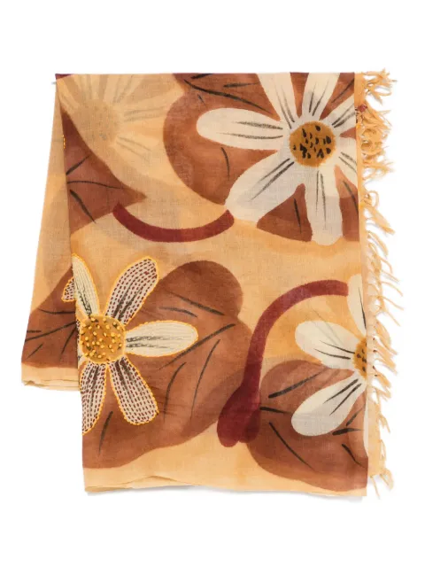 SGOMBERO CANTINE floral-print fringed scarf