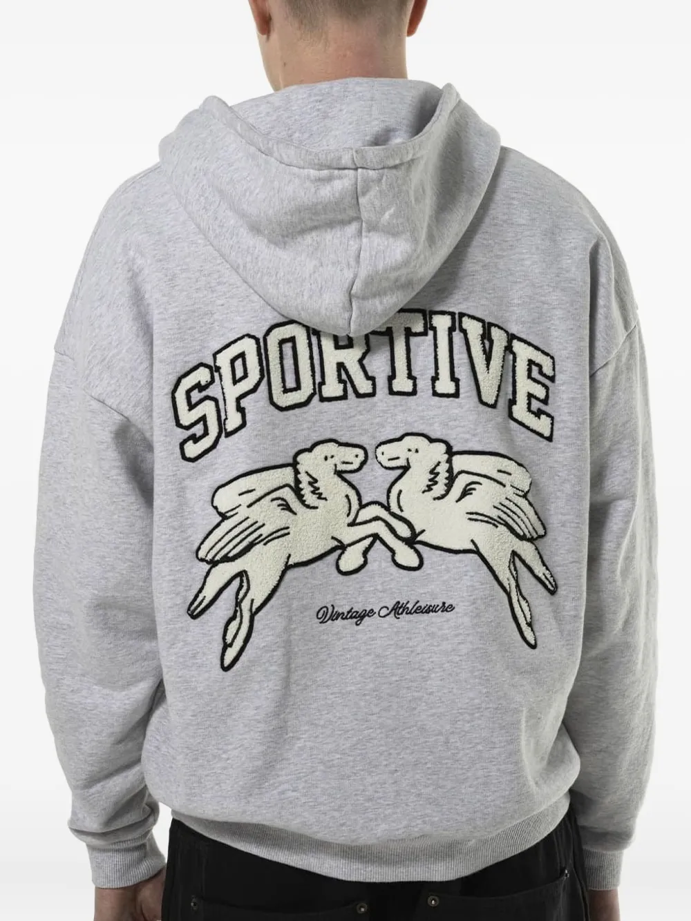 Goodies Sportive Aspen Embroidered-patch Hoodie In Gray