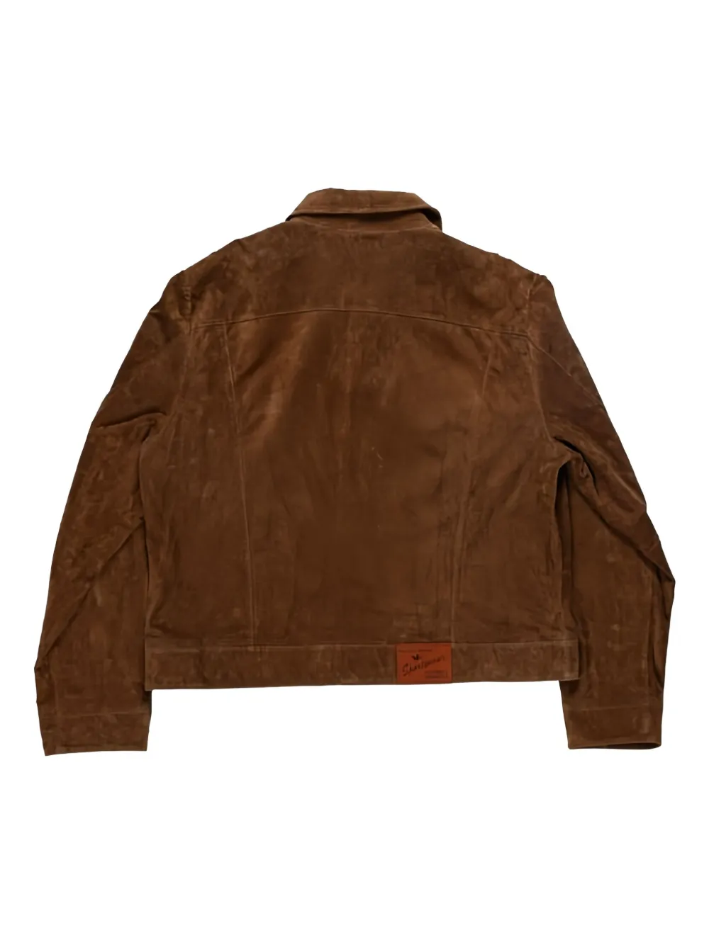 Goodies Sportive Leather Shirt Jacket In Brown