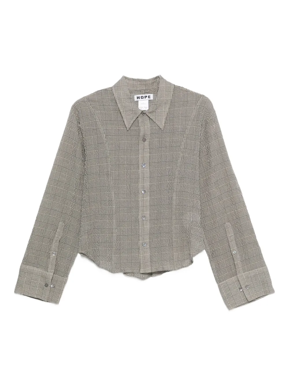 Hope Crinkled Check-pattern Shirt In Gray