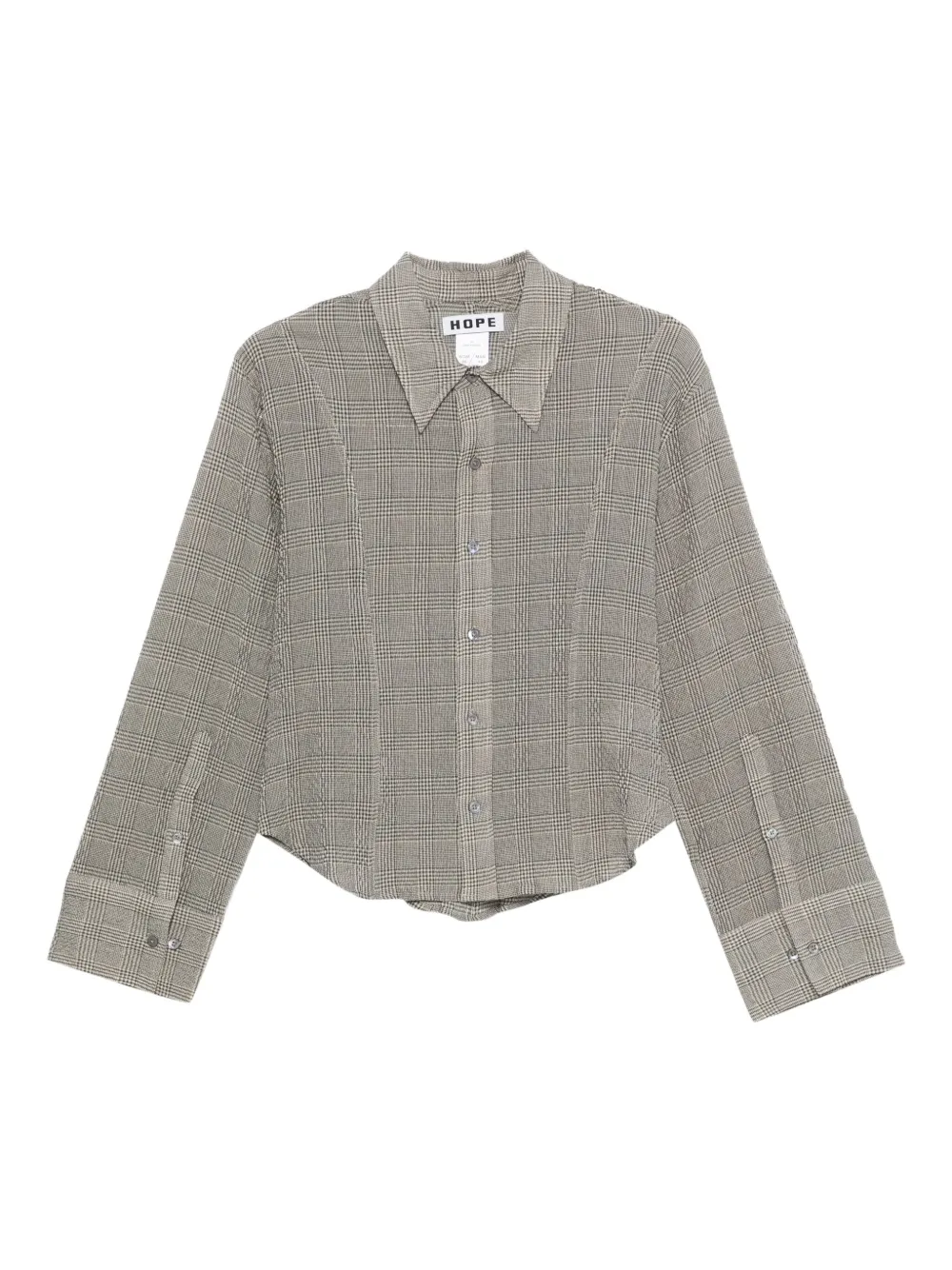 Hope crinkled check-pattern shirt | Grey | Image 1