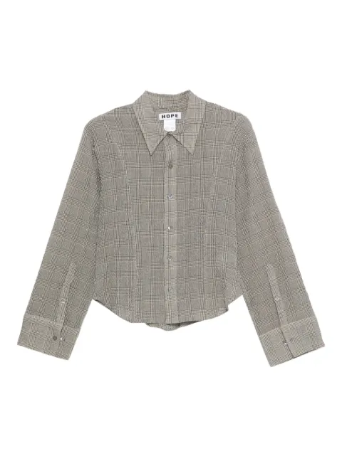 Hope crinkled check-pattern shirt