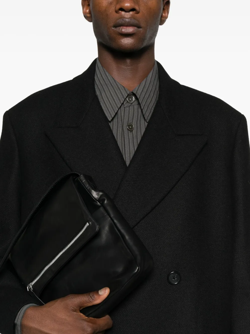 Hope For Men Time Double-breasted Coat In Black