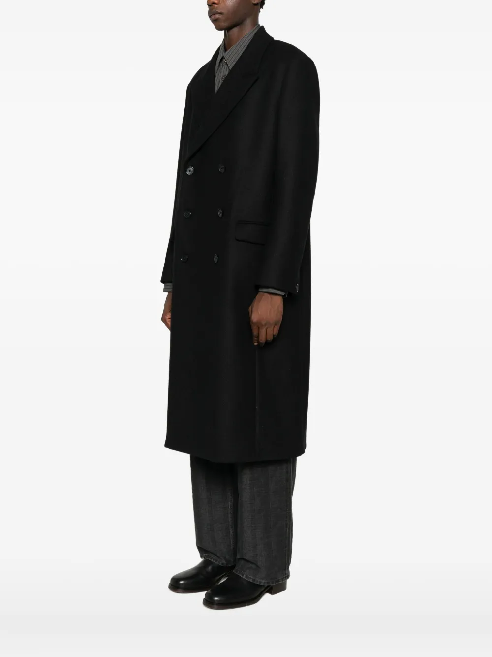 Hope For Men Time Double-breasted Coat In Black