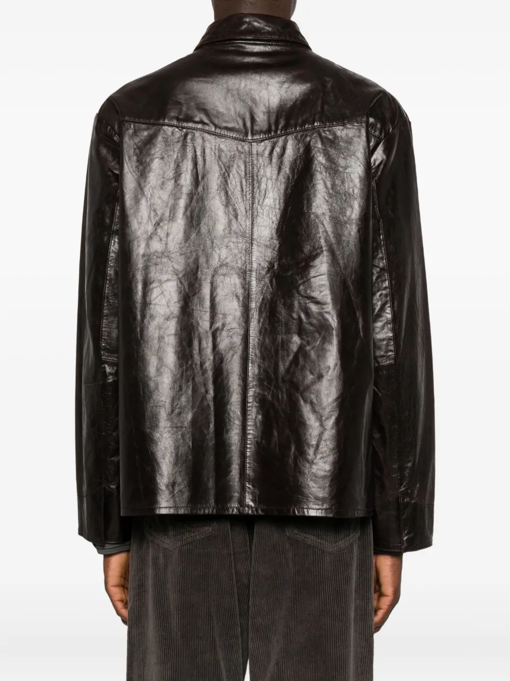 Hope For Men Saturn Leather Jacket In Brown