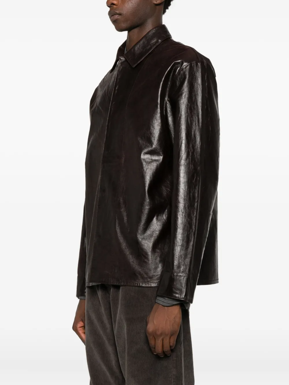Hope For Men Saturn Leather Jacket In Brown