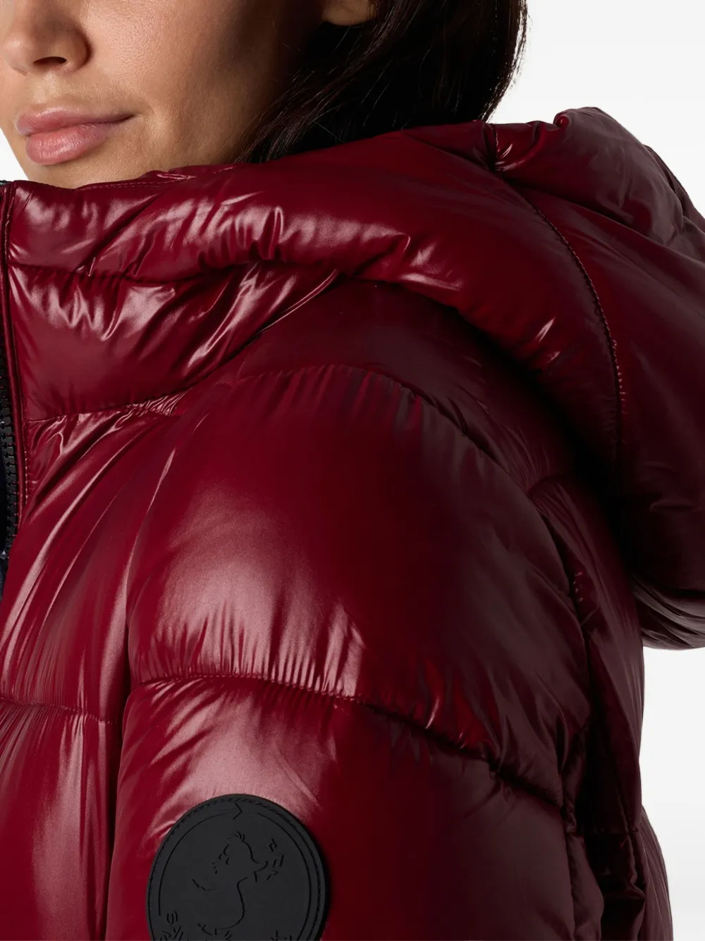 Save The Duck Hooded Padded Coat In Red