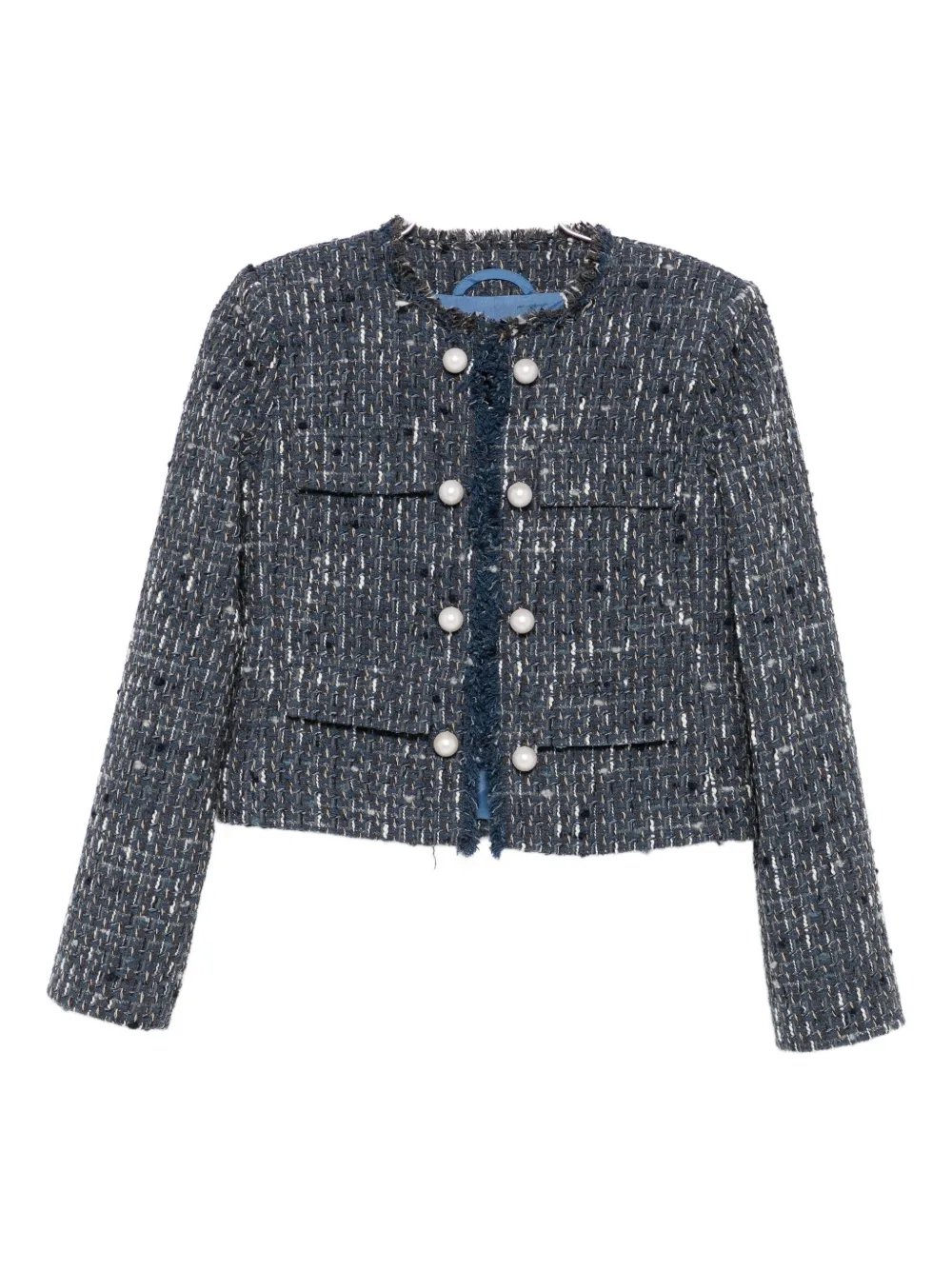 Liu •jo Cropped Casual Jacket In Multi