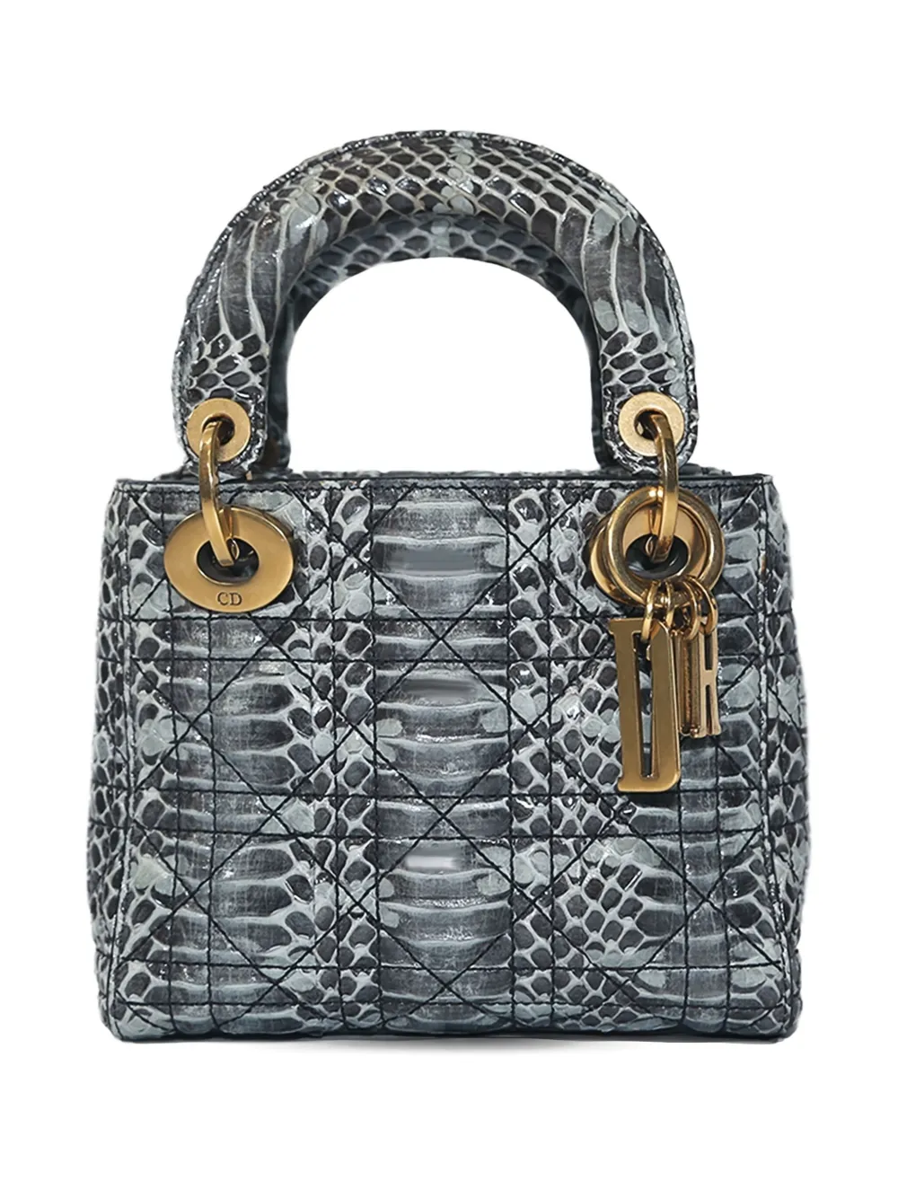 Christian Dior Pre-Owned Mini Lady Dior tote bag in Grey