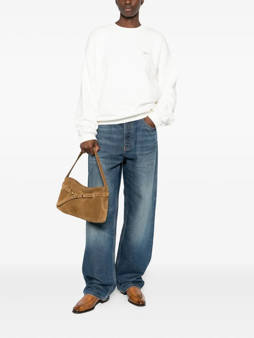 Lacoste Logo-patch Sweatshirt In White