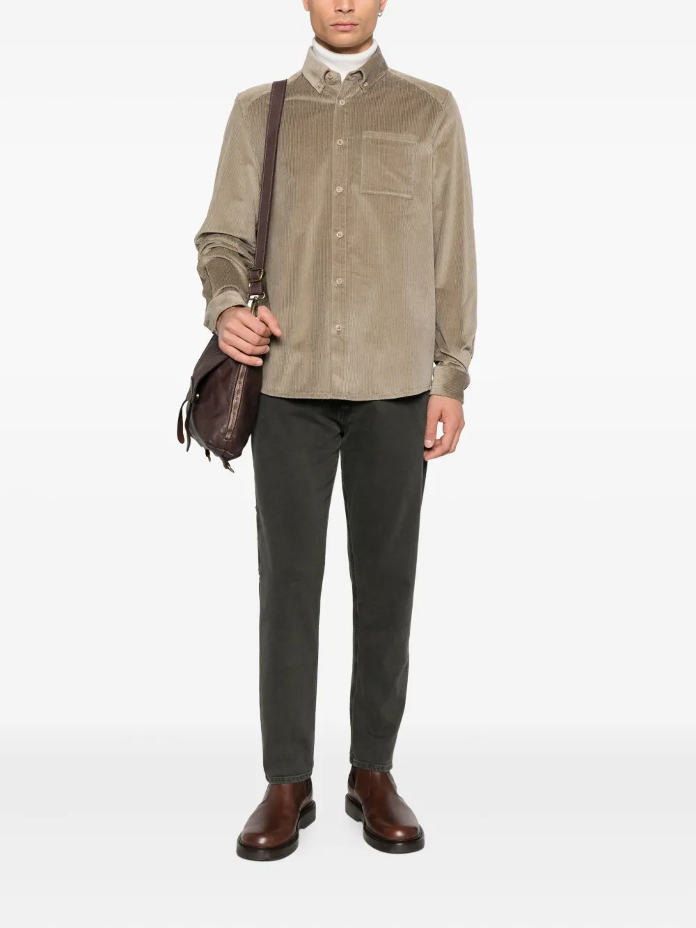 Drykorn Liet buttoned corduroy shirt - Bruin