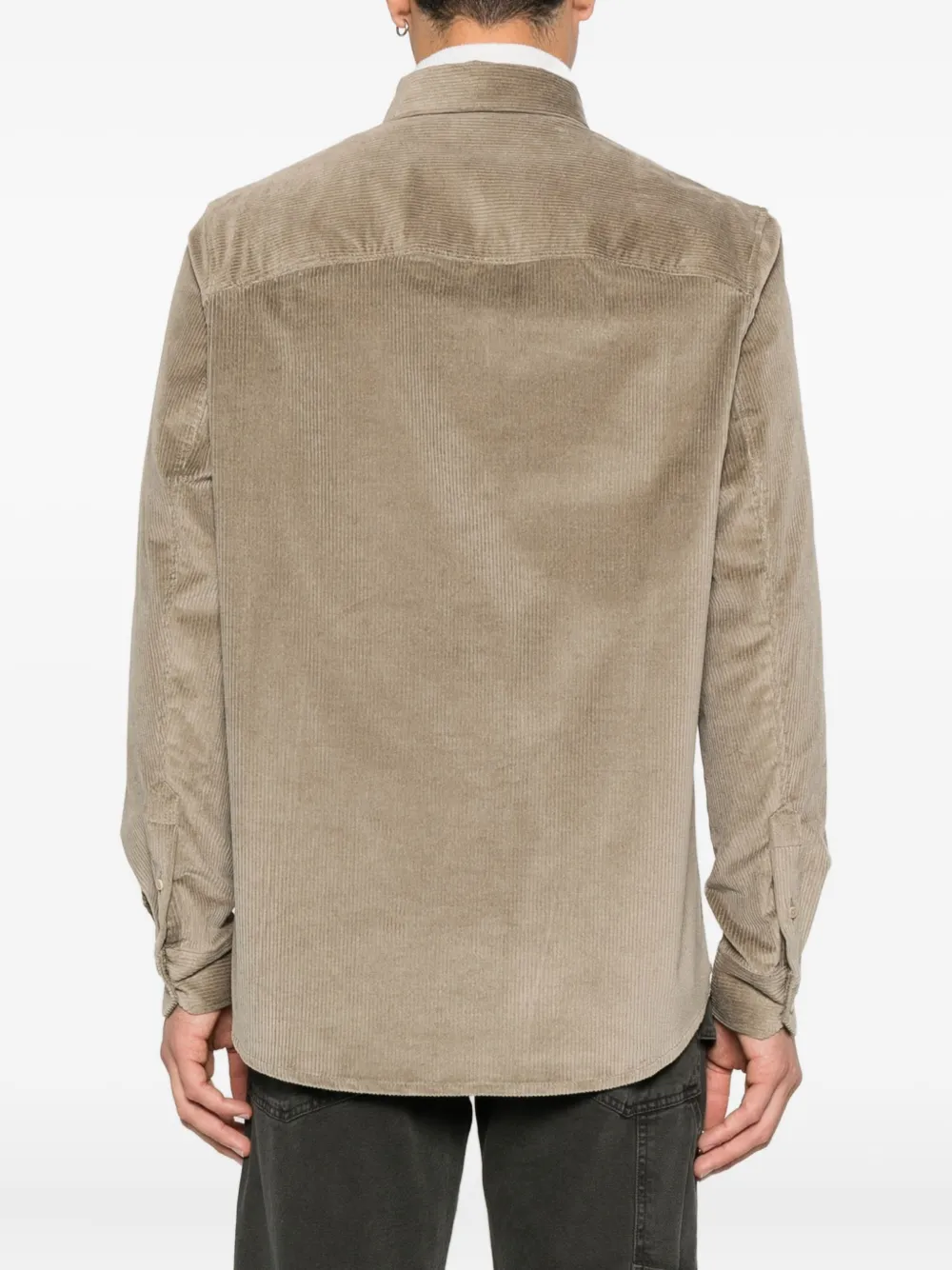 Drykorn Liet ribfluwelen overhemd met knopen Bruin