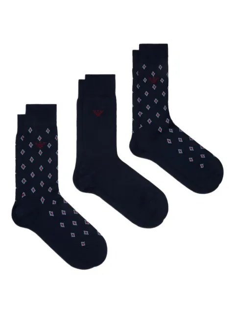 Emporio Armani geometric-pattern logo-detail socks