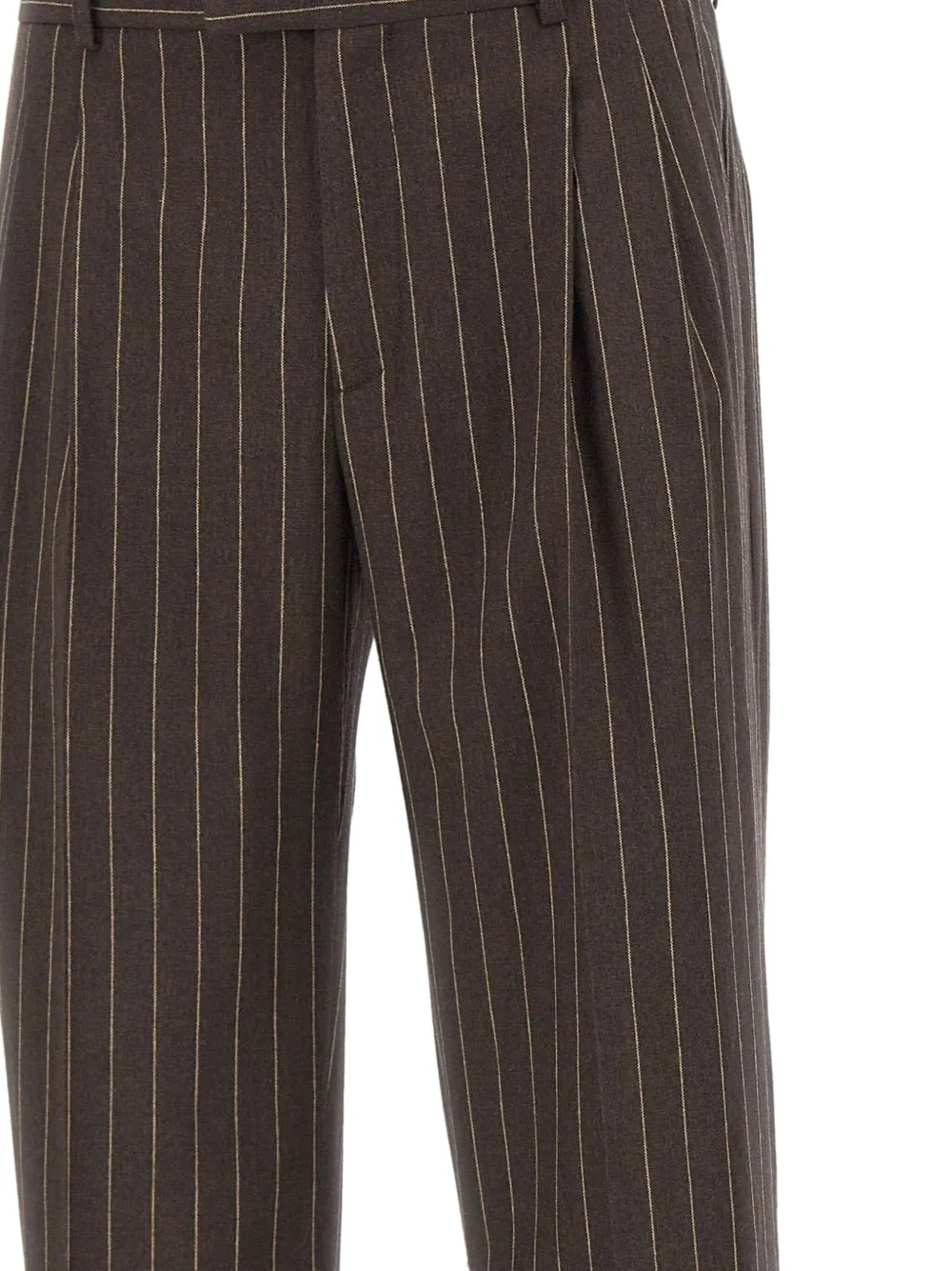 Drôle De Monsieur Plooibroek met krijtstreep Bruin