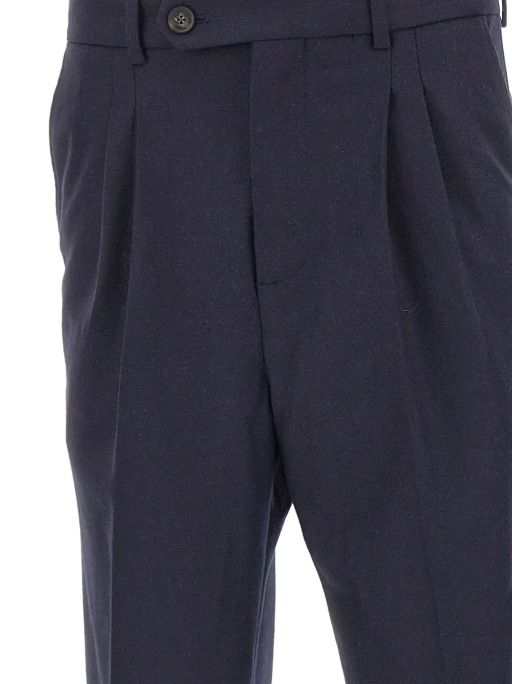 Drôle De Monsieur Geplooide broek met cuffs Blauw