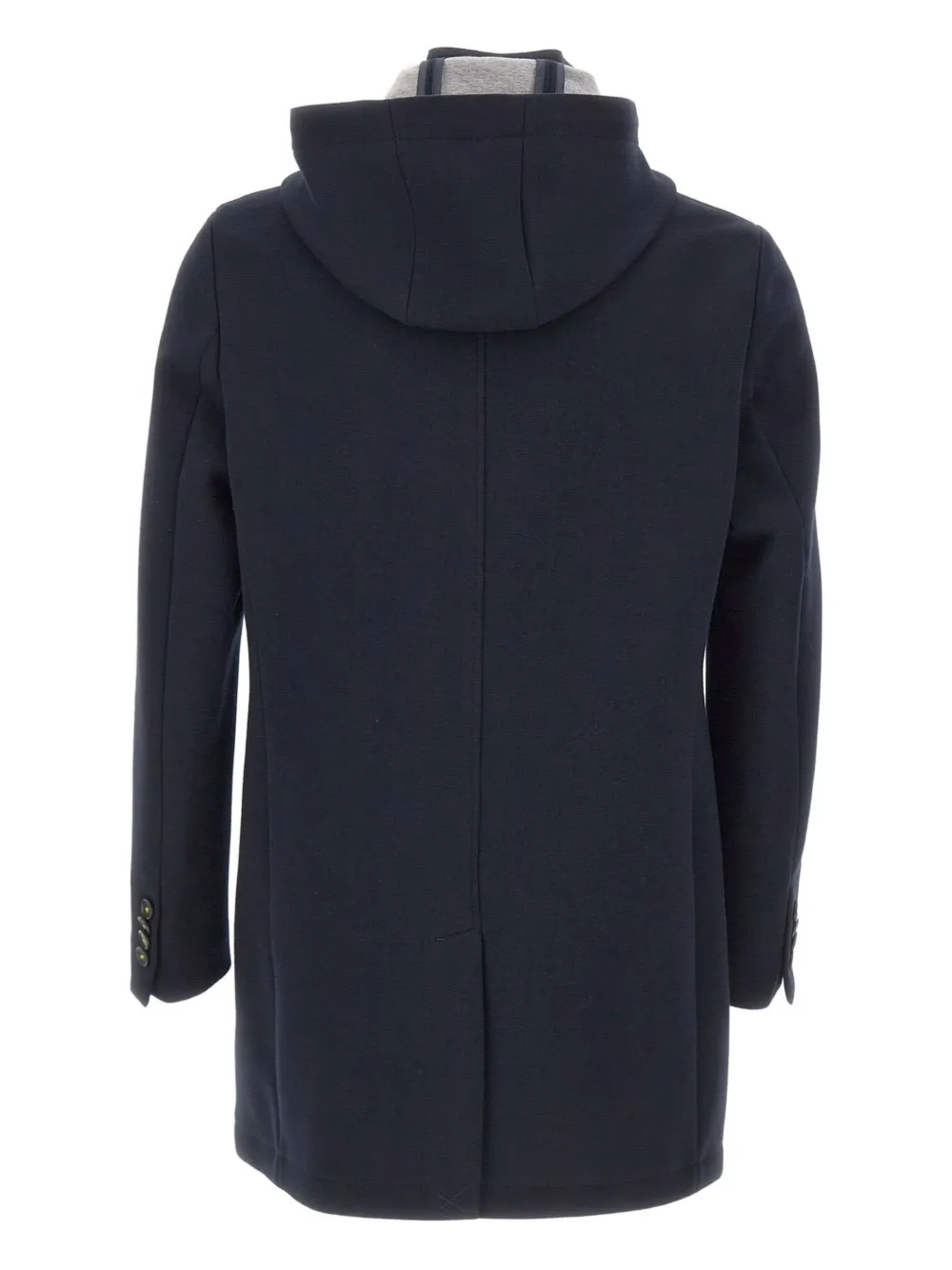 Manuel Ritz Hooded Button-up Coat In Blue
