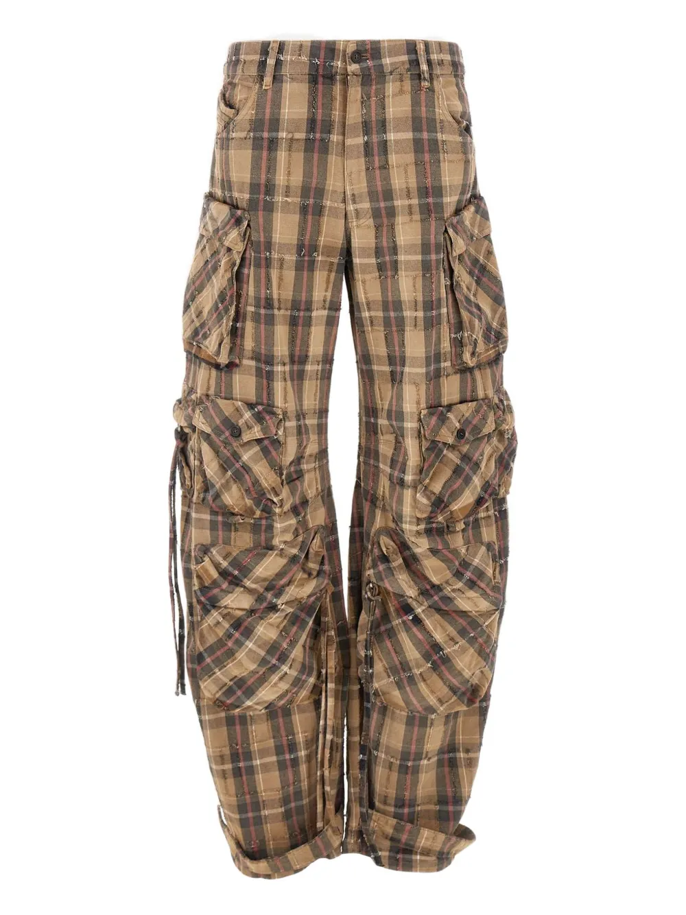 The Attico checked multi-pocket trousers | Brown | Image 1